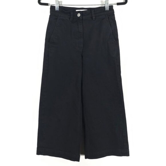 EVERLANE Wide Leg Crop Black Denim Pants Jeans Size 00 - Picture 5 of 16